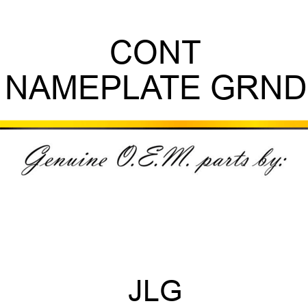CONT NAMEPLATE GRND