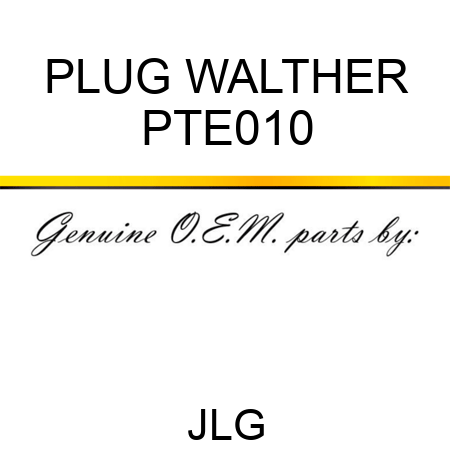 PLUG WALTHER PTE010