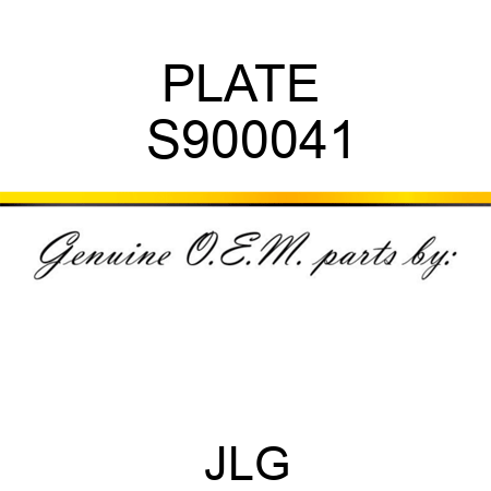 PLATE  S900041