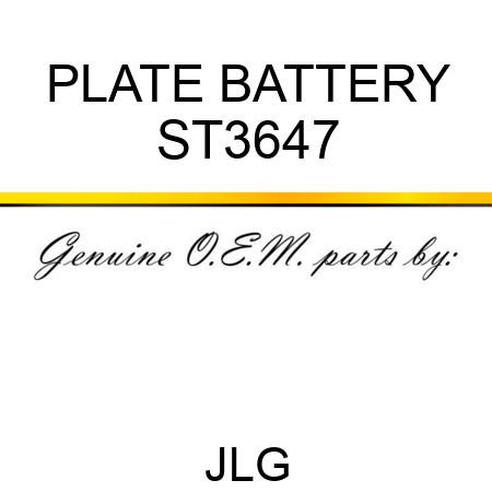 PLATE BATTERY ST3647