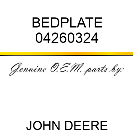 BEDPLATE 04260324