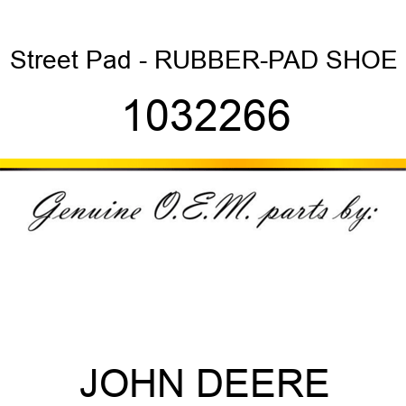Street Pad - RUBBER-PAD SHOE 1032266