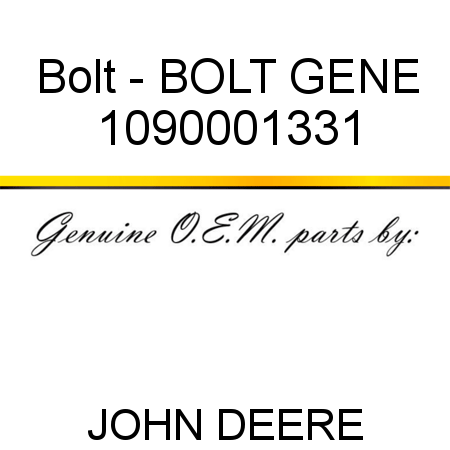 Bolt - BOLT, GENE 1090001331