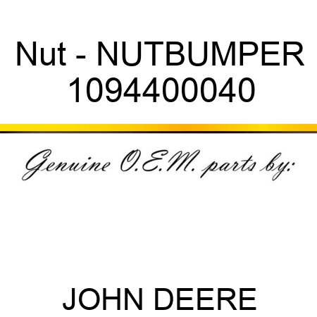 Nut - NUT,BUMPER 1094400040