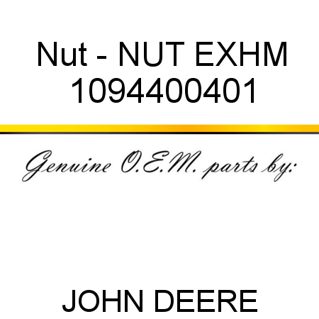 Nut - NUT, EXH,M 1094400401
