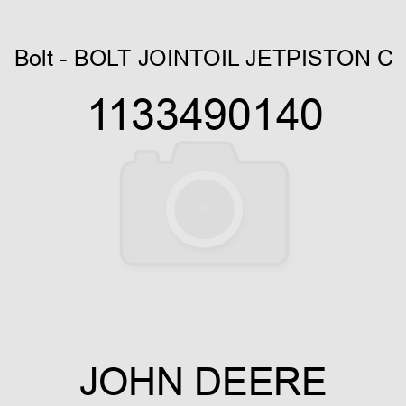 Bolt - BOLT, JOINT,OIL JET,PISTON C 1133490140
