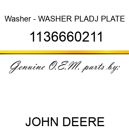 Washer - WASHER, PL,ADJ PLATE 1136660211