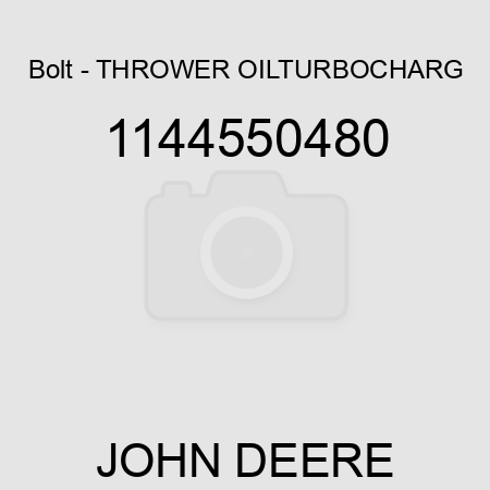Bolt - THROWER, OIL,TURBOCHARG 1144550480