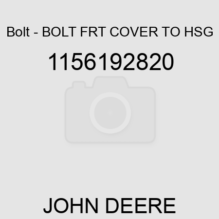 Bolt - BOLT, FRT COVER TO HSG 1156192820