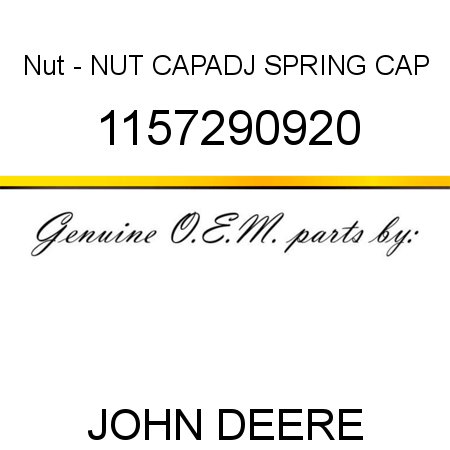 Nut - NUT, CAP,ADJ SPRING CAP 1157290920