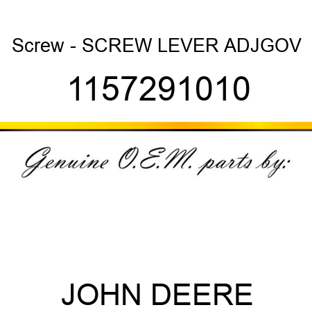 Screw - SCREW, LEVER ADJ,GOV 1157291010