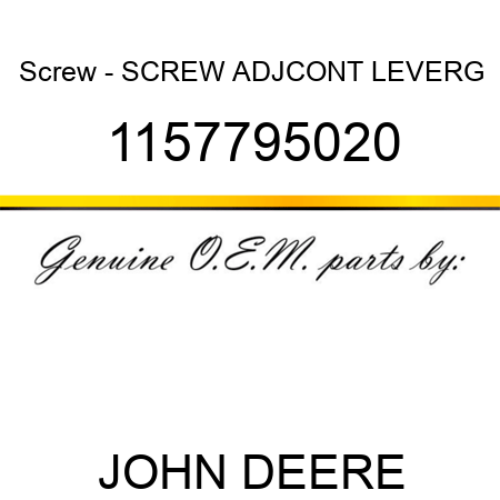 Screw - SCREW, ADJ,CONT LEVER,G 1157795020