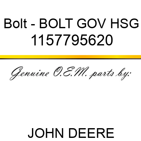 Bolt - BOLT, GOV HSG 1157795620