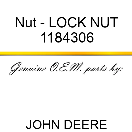 Nut - LOCK NUT 1184306