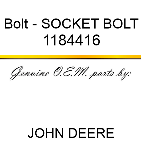 Bolt - SOCKET BOLT 1184416