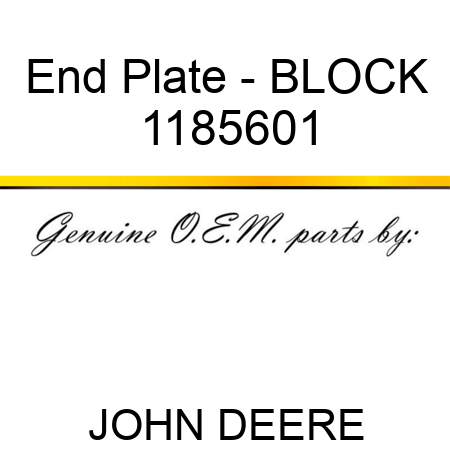 End Plate - BLOCK 1185601
