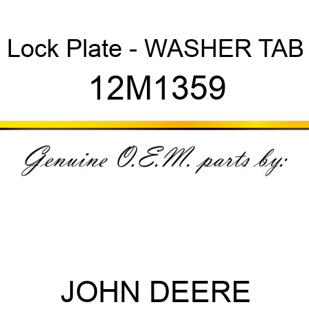 Lock Plate - WASHER, TAB 12M1359