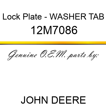 Lock Plate - WASHER, TAB 12M7086
