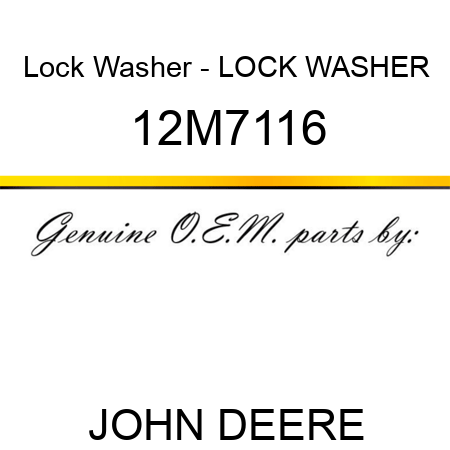 Lock Washer - LOCK WASHER 12M7116