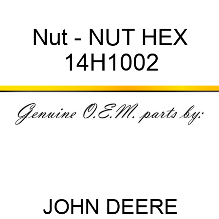 Nut - NUT, HEX 14H1002