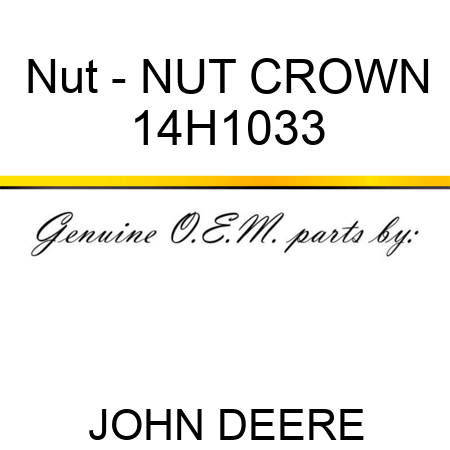 Nut - NUT, CROWN 14H1033
