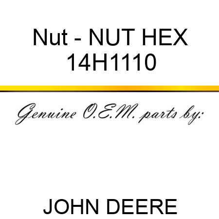 Nut - NUT, HEX 14H1110