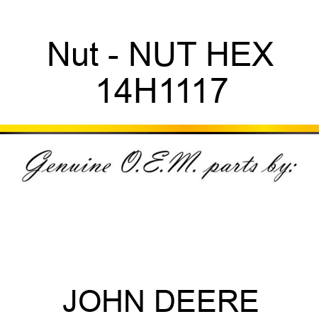Nut - NUT, HEX 14H1117
