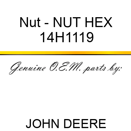 Nut - NUT, HEX 14H1119