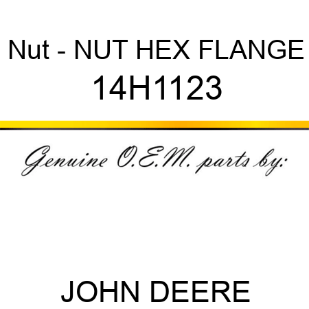 Nut - NUT, HEX FLANGE 14H1123