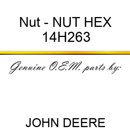 Nut - NUT, HEX 14H263