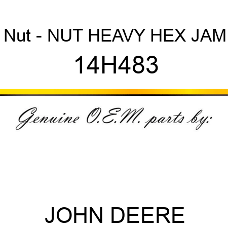 Nut - NUT, HEAVY HEX JAM 14H483