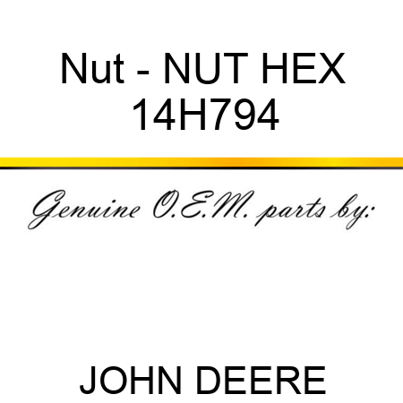 Nut - NUT, HEX 14H794