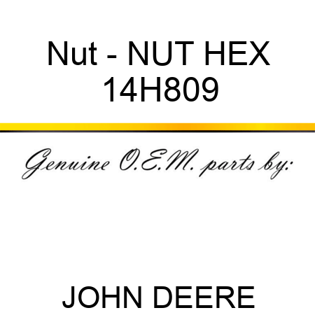 Nut - NUT, HEX 14H809
