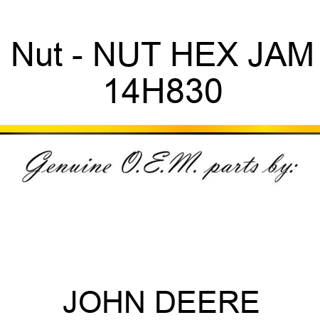 Nut - NUT, HEX JAM 14H830