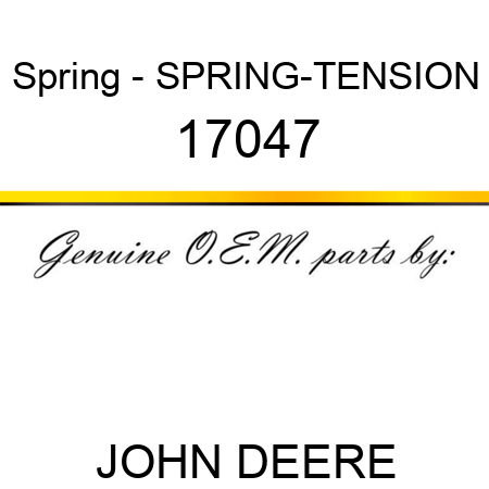 Spring - SPRING-TENSION 17047