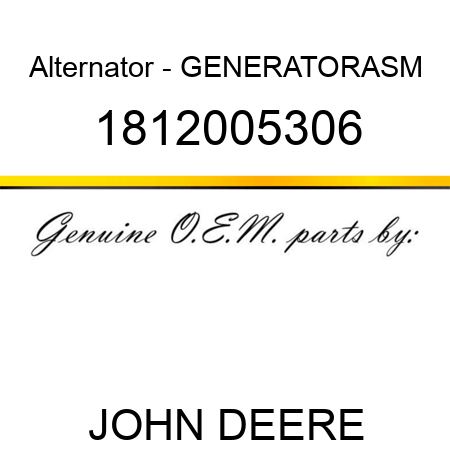 Alternator - GENERATORASM 1812005306