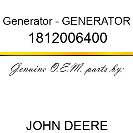 Generator - GENERATOR 1812006400