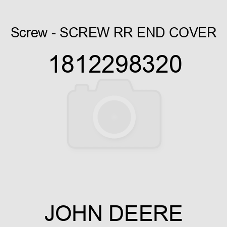 Screw - SCREW, RR END COVER 1812298320