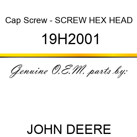 Cap Screw - SCREW, HEX HEAD 19H2001