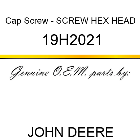 Cap Screw - SCREW, HEX HEAD 19H2021