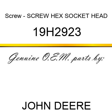 Screw - SCREW, HEX SOCKET HEAD 19H2923
