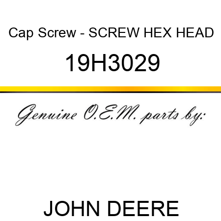 Cap Screw - SCREW, HEX HEAD 19H3029