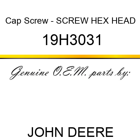 Cap Screw - SCREW, HEX HEAD 19H3031