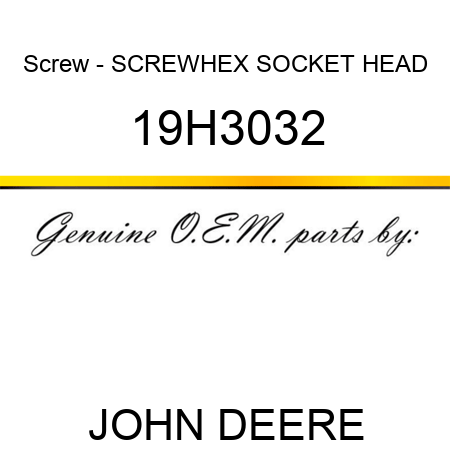Screw - SCREW,HEX SOCKET HEAD 19H3032