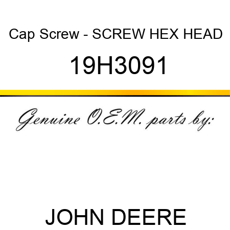 Cap Screw - SCREW, HEX HEAD 19H3091