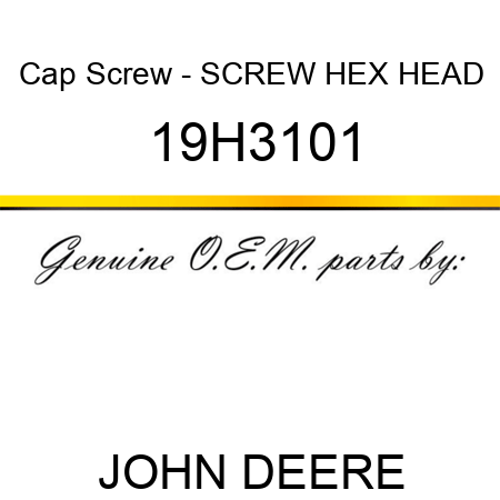 Cap Screw - SCREW, HEX HEAD 19H3101