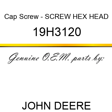 Cap Screw - SCREW, HEX HEAD 19H3120