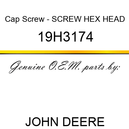 Cap Screw - SCREW, HEX HEAD 19H3174