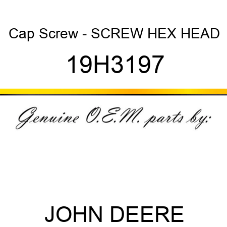 Cap Screw - SCREW, HEX HEAD 19H3197