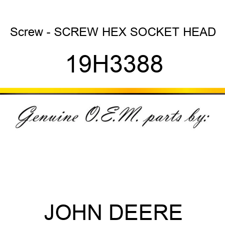 Screw - SCREW, HEX SOCKET HEAD 19H3388